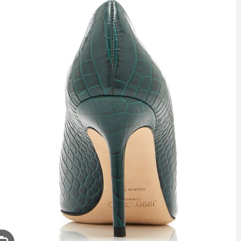 NEW never worn Jimmy Choo Green Croc Embossed Love Heels - Picture 3 of 6